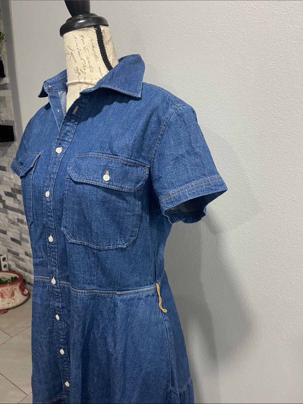 Polo by Ralph Lauren Classic Blue Denim Button-Front Dress - Picture 3 of 5